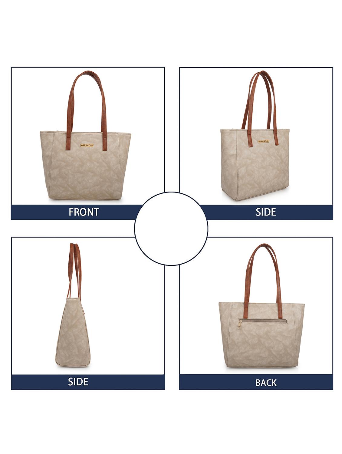 cream leatherette (pu) handbag - 21248624 - Standard Image - 1