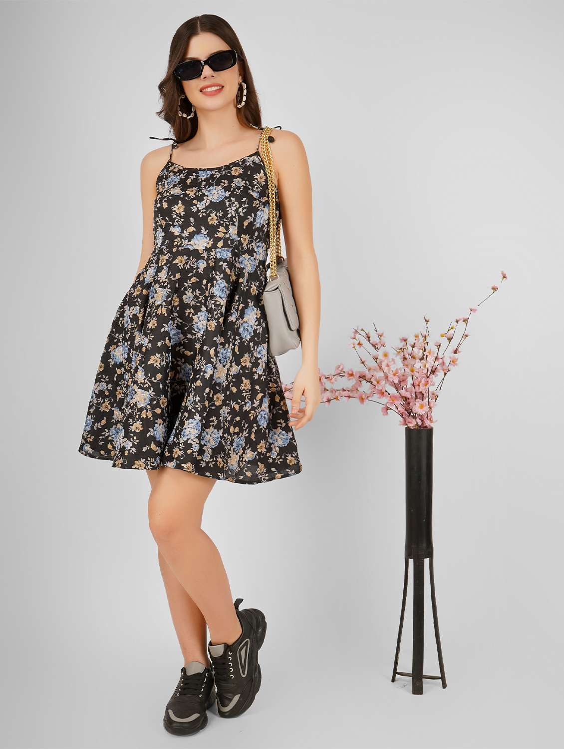 women floral print fit & flare dress