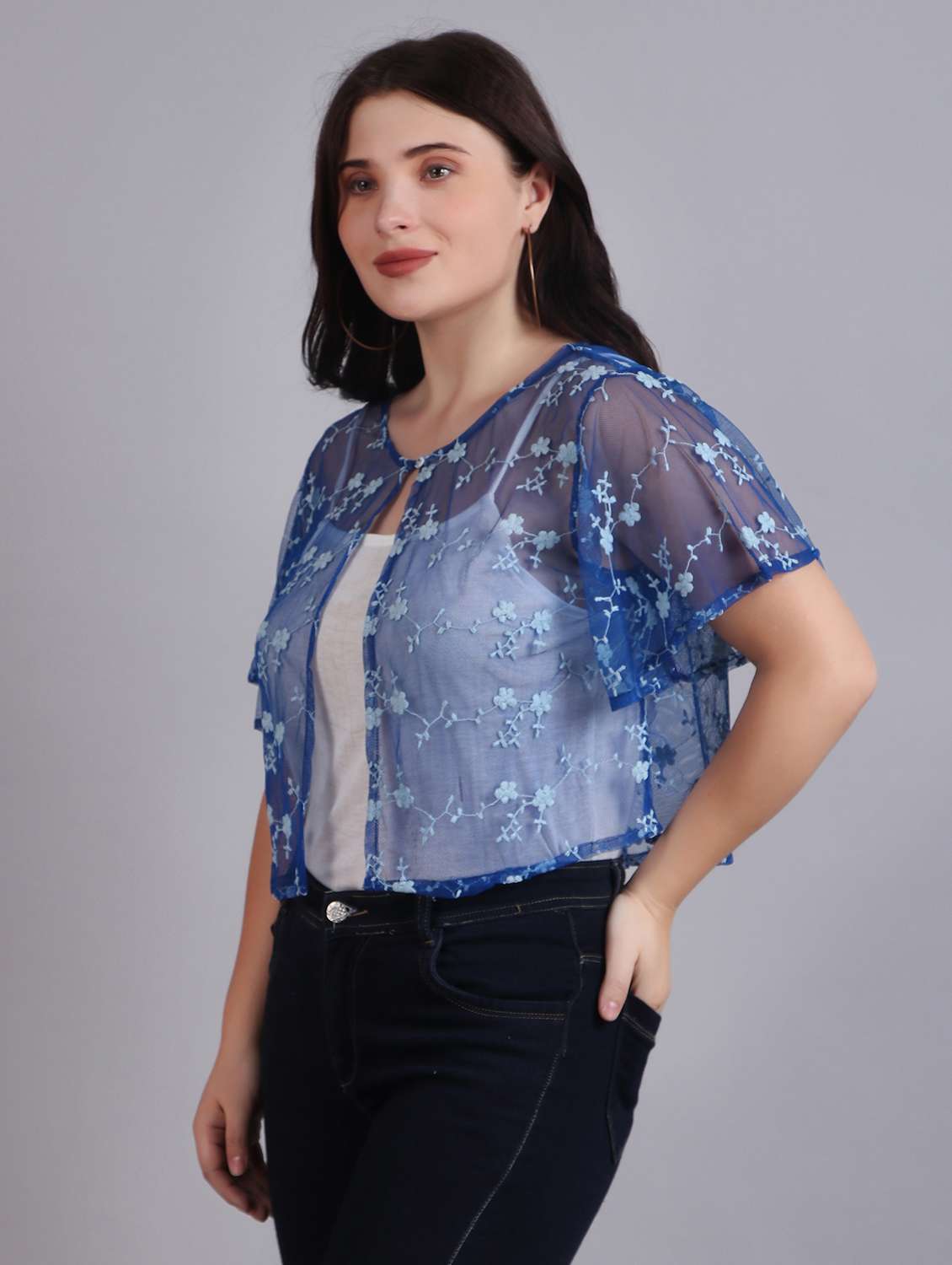 blue lace regular shrug - 21249215 -  Standard Image - 1