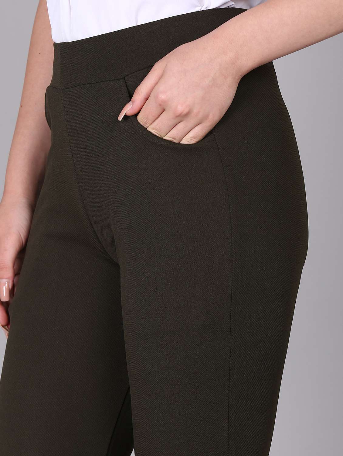 women high rise solid bootcut trouser - 21249282 -  Standard Image - 4