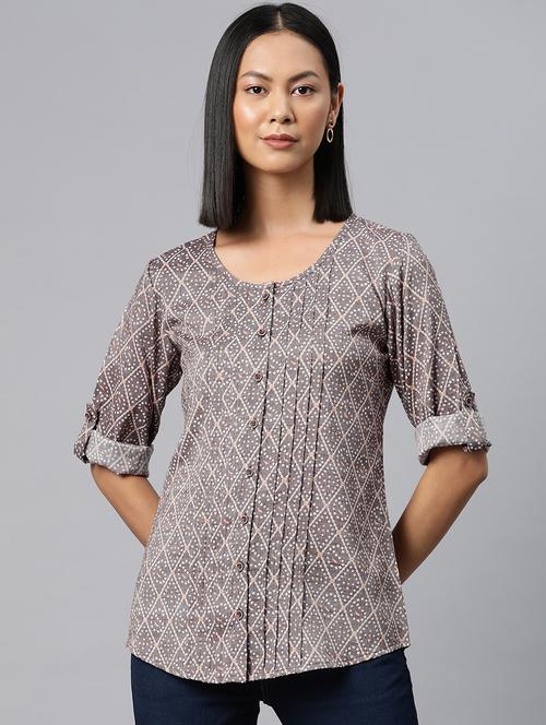 grey rayon regular top - 21249309 -  Standard Image - 0
