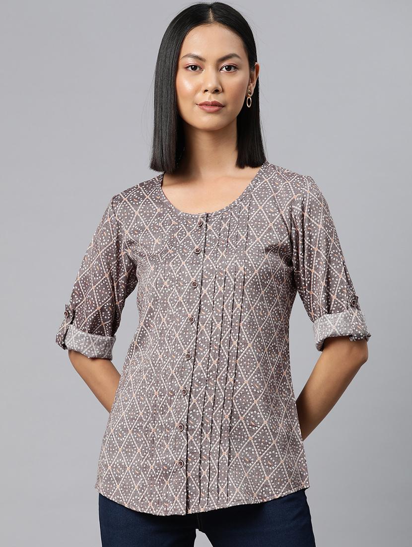grey rayon regular top - 21249309 -  Zoom Image - 0