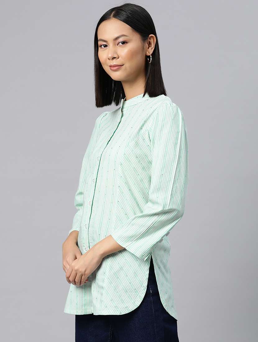 green cotton regular top - 21249315 -  Standard Image - 1