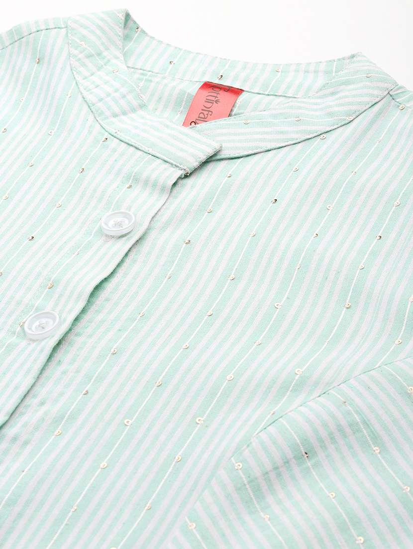 green cotton regular top - 21249315 -  Standard Image - 4