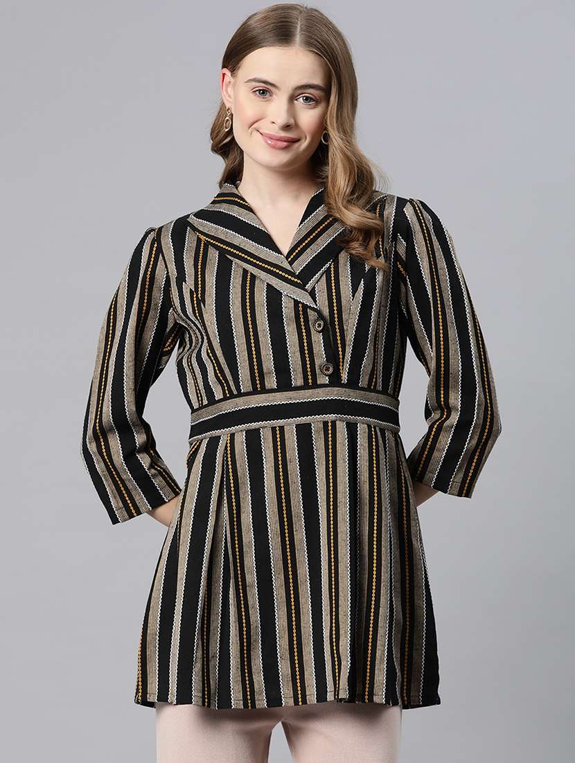 black cotton a-line top