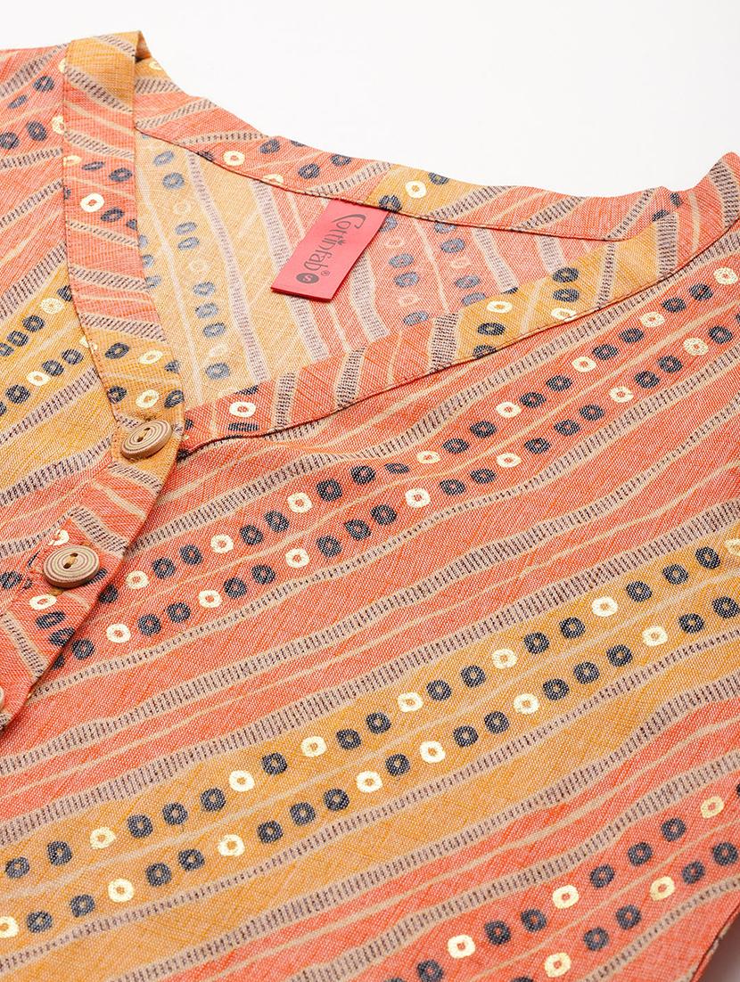 orange viscose a-line tunic - 21249320 - Standard Image - 4