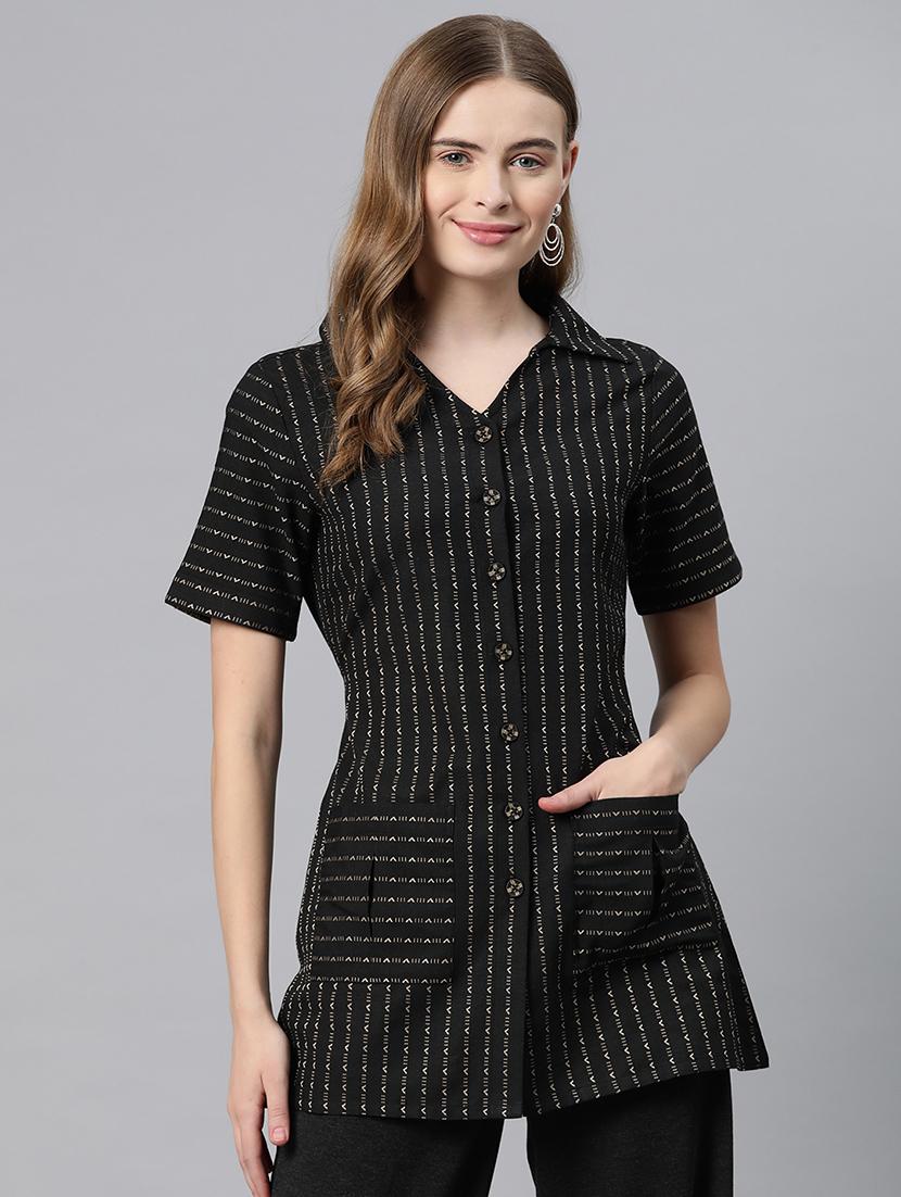 black cotton regular top - 21249322 - Zoom Image - 0