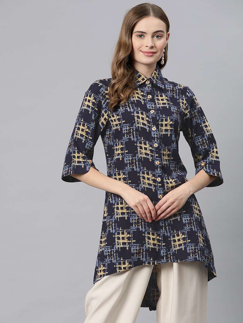 blue viscose regular top