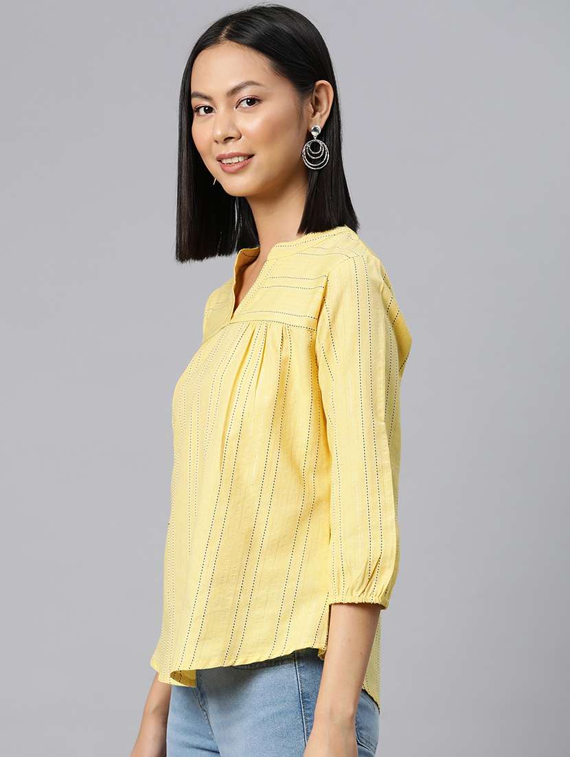 yellow cotton regular top - 21249327 -  Standard Image - 1