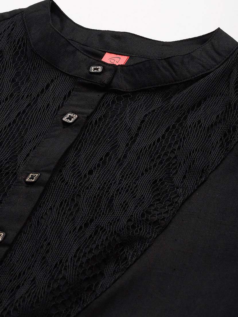 women black lace detailed tunic - 21249339 -  Standard Image - 4