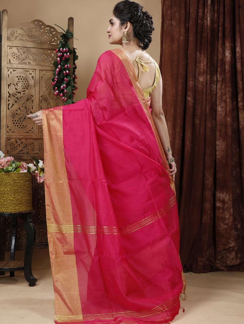 women solid bordered saree - 21251412 - Standard Image - 1