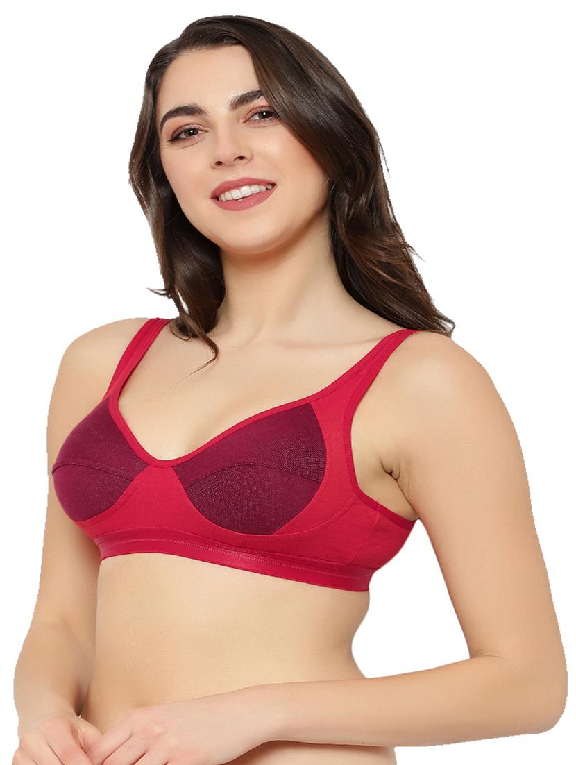 red cotton blend regular bra - 21252292 - Standard Image - 1
