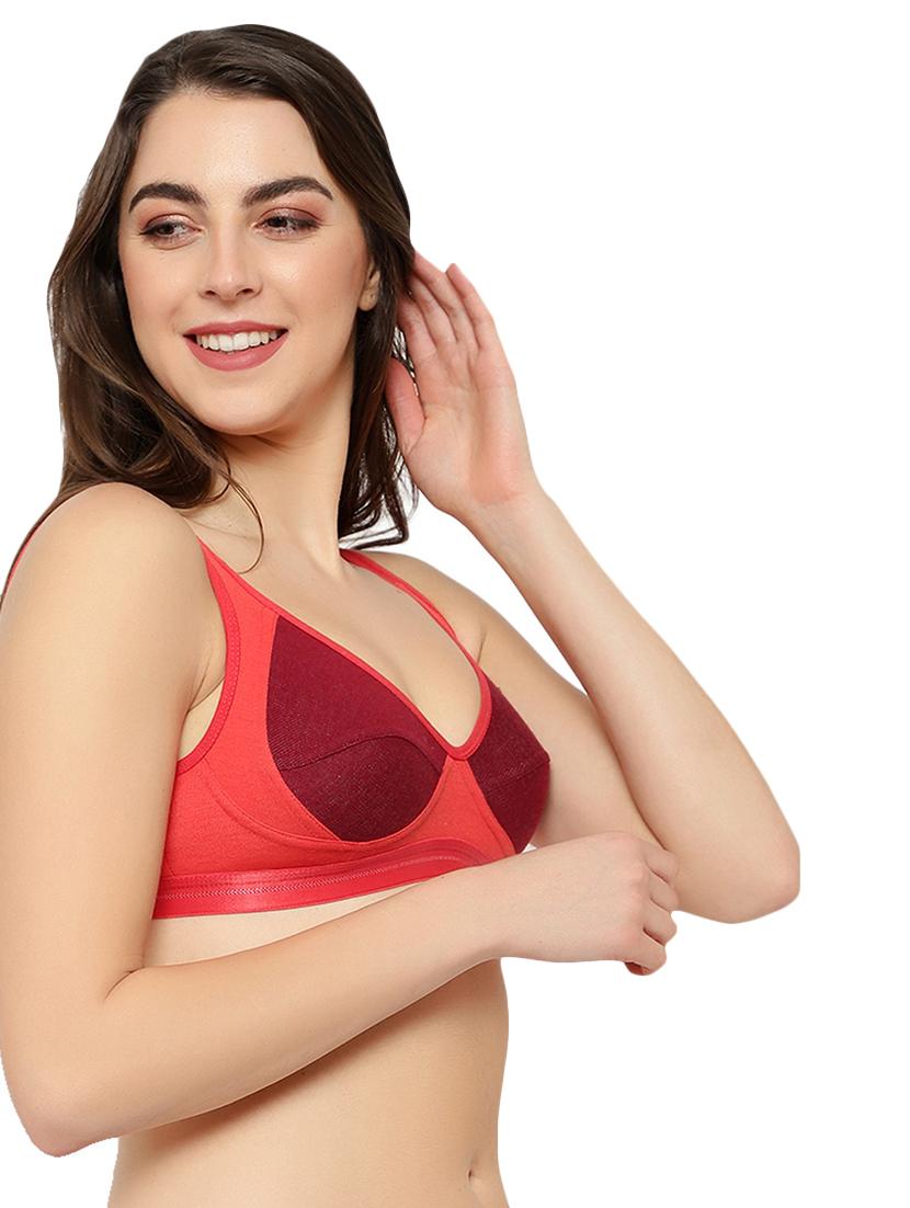 red cotton blend regular bra - 21252294 - Standard Image - 1