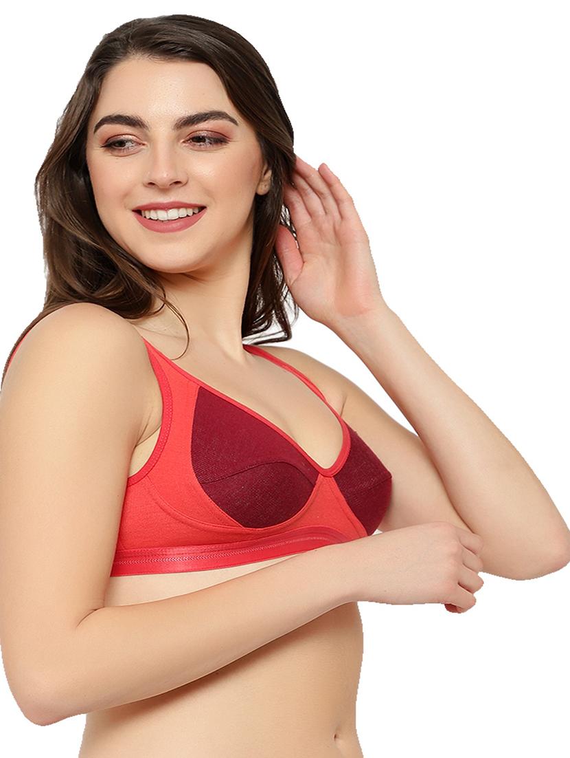 red cotton blend regular bra - 21252295 - Standard Image - 1