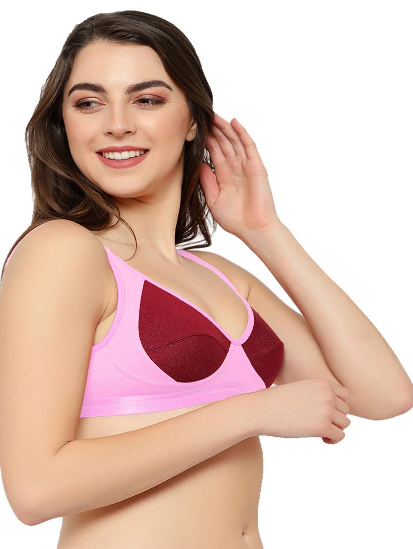 pink cotton blend regular bra - 21252296 -  Standard Image - 1