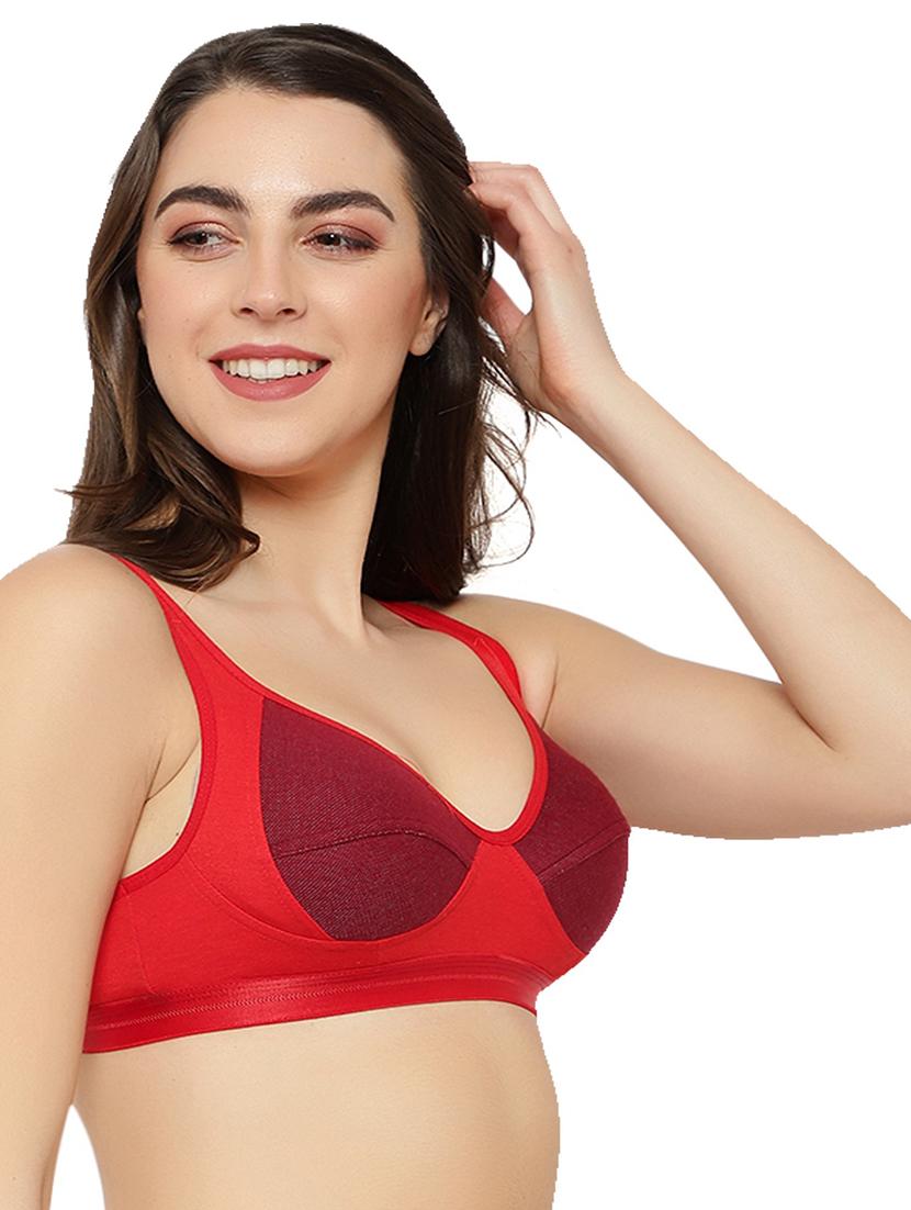 red cotton blend regular bra - 21252298 - Standard Image - 1