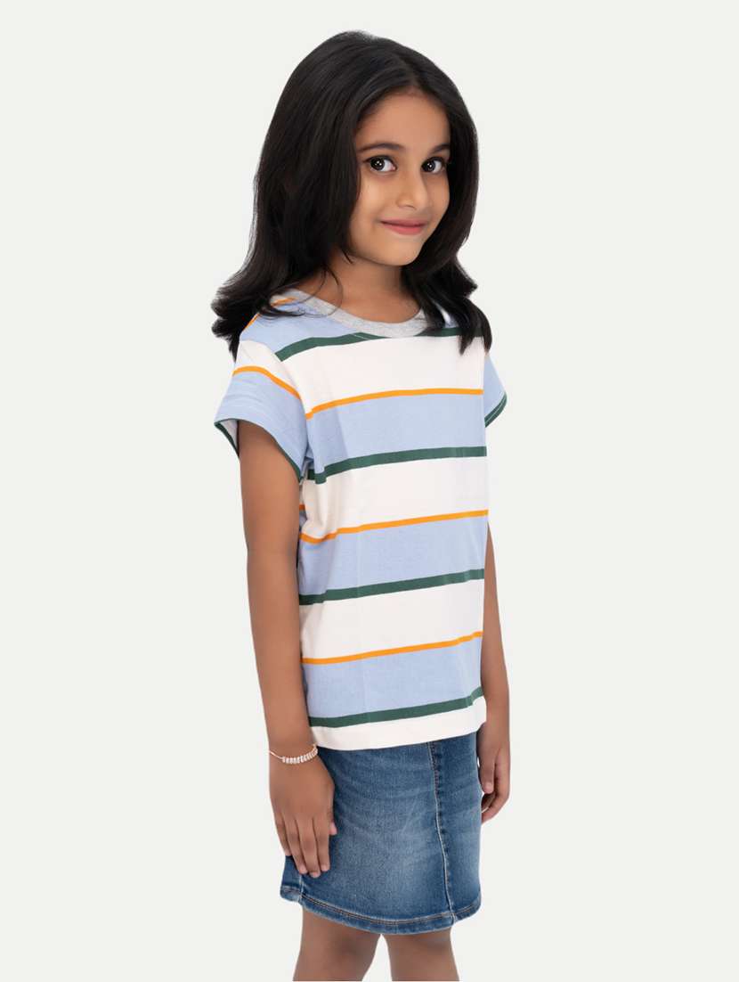 girl striped short sleeves regular tee