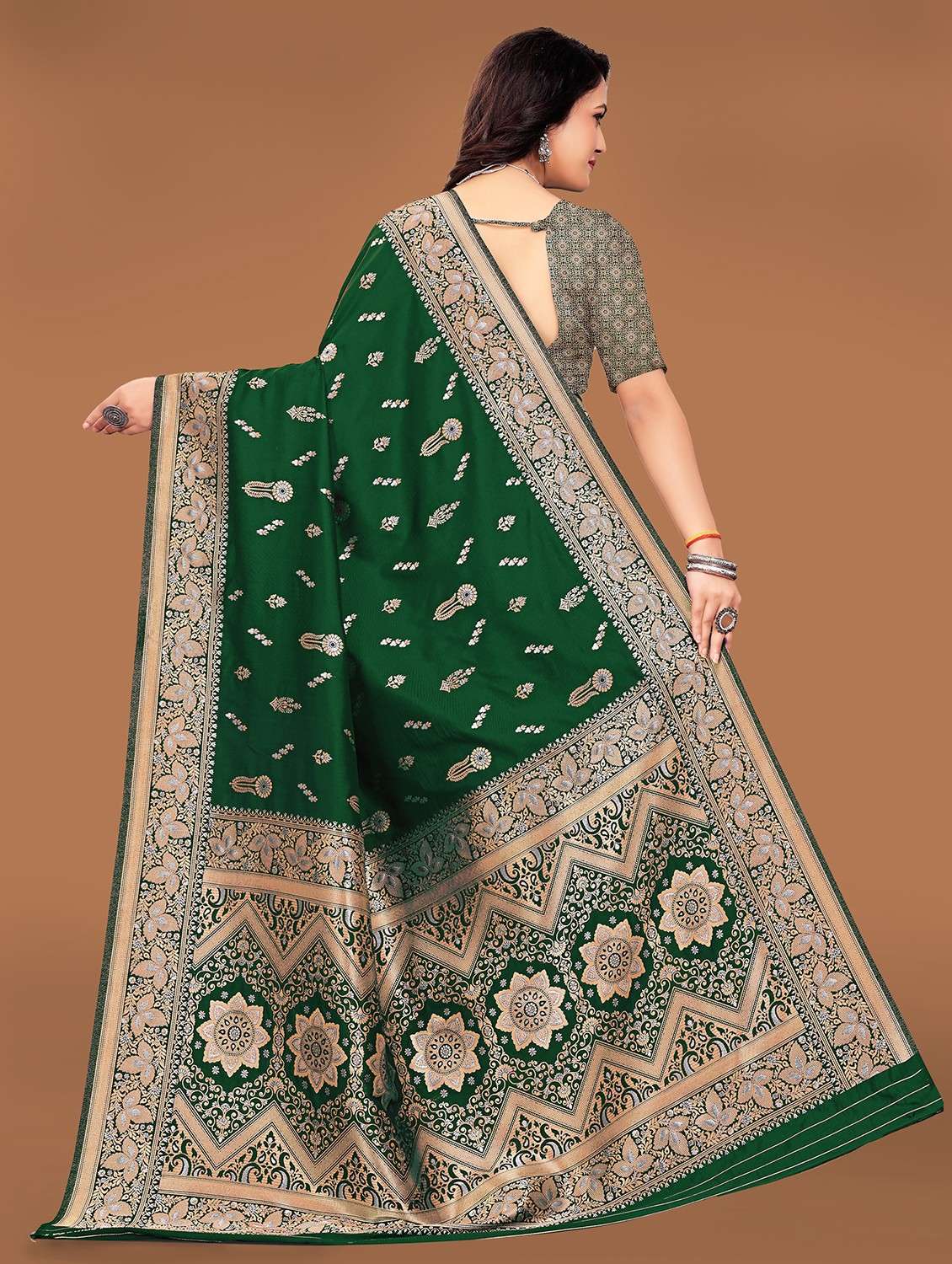 women zari work banarasi saree - 21252693 - Standard Image - 1