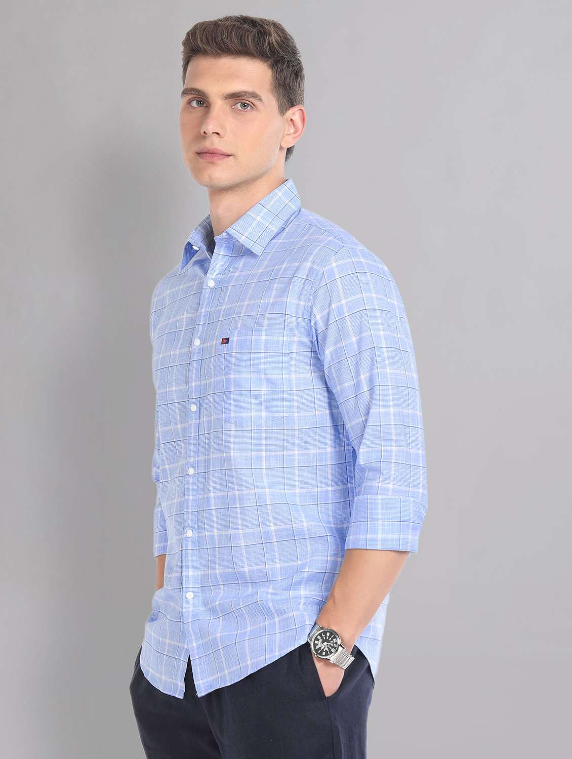 men long sleeved casual shirt - 21252735 -  Standard Image - 1