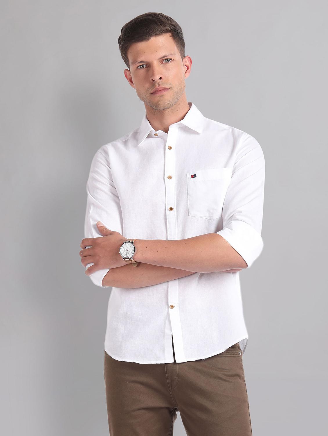 men solid regular fit solid casual shirt - 21252740 - Zoom Image - 0