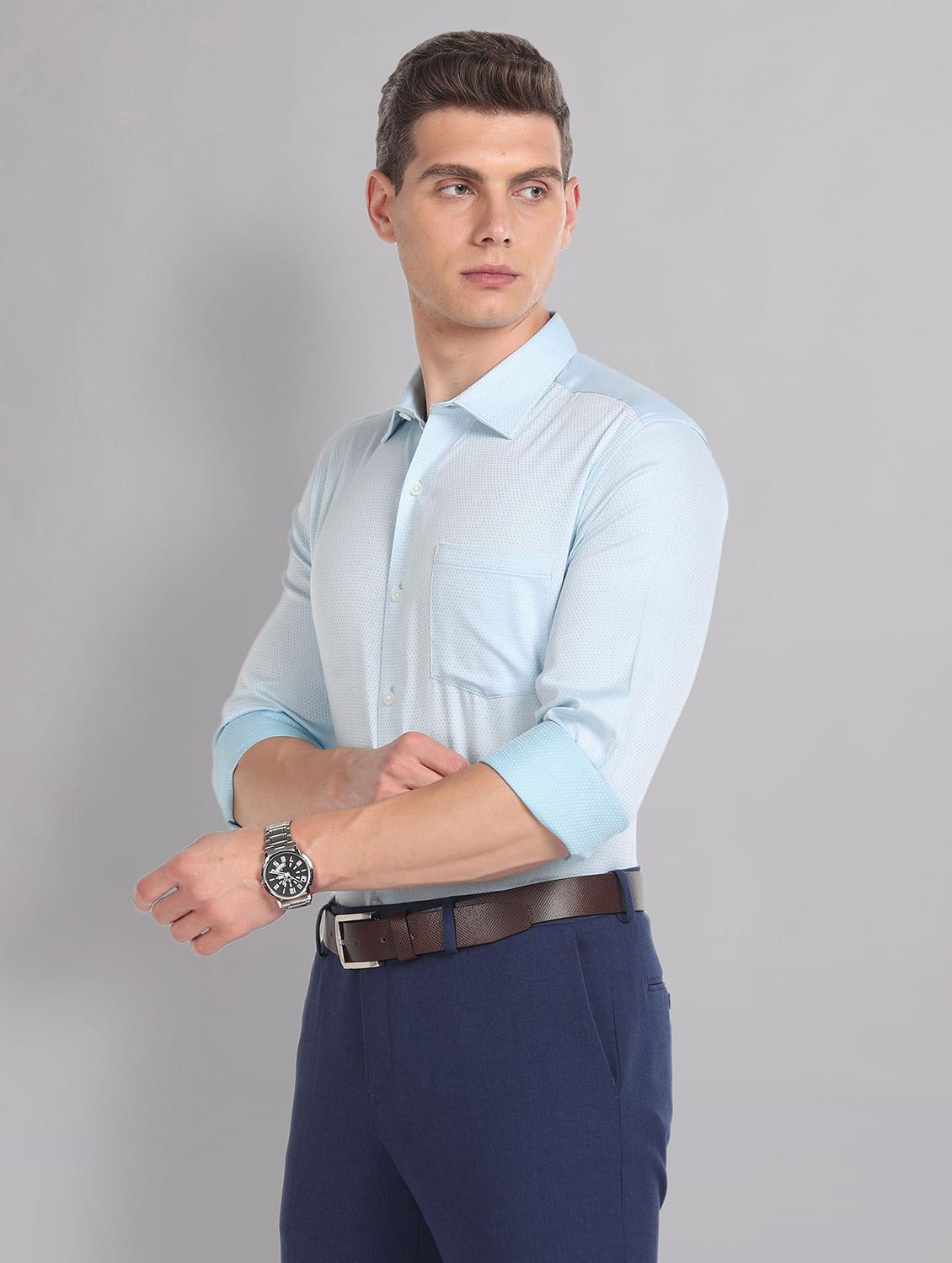 light blue cotton formal shirt - 21252765 - Standard Image - 1