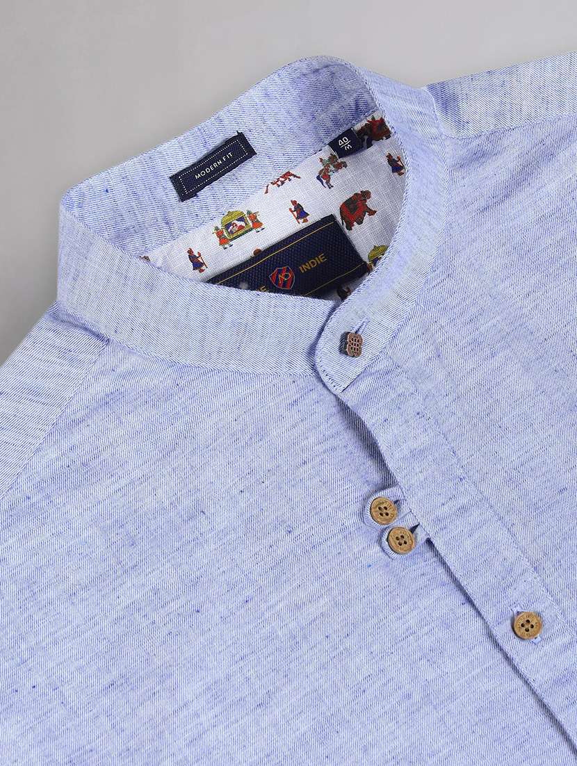 light blue cotton casual shirt - 21252772 - Standard Image - 4