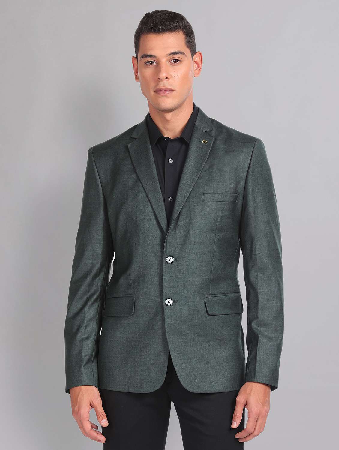 men solid single breasted formal blazer - 21252803 -  Zoom Image - 0