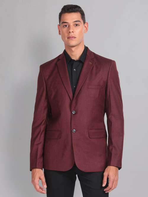 red polyester single breasted formal blazer - 21252805 -  Standard Image - 0