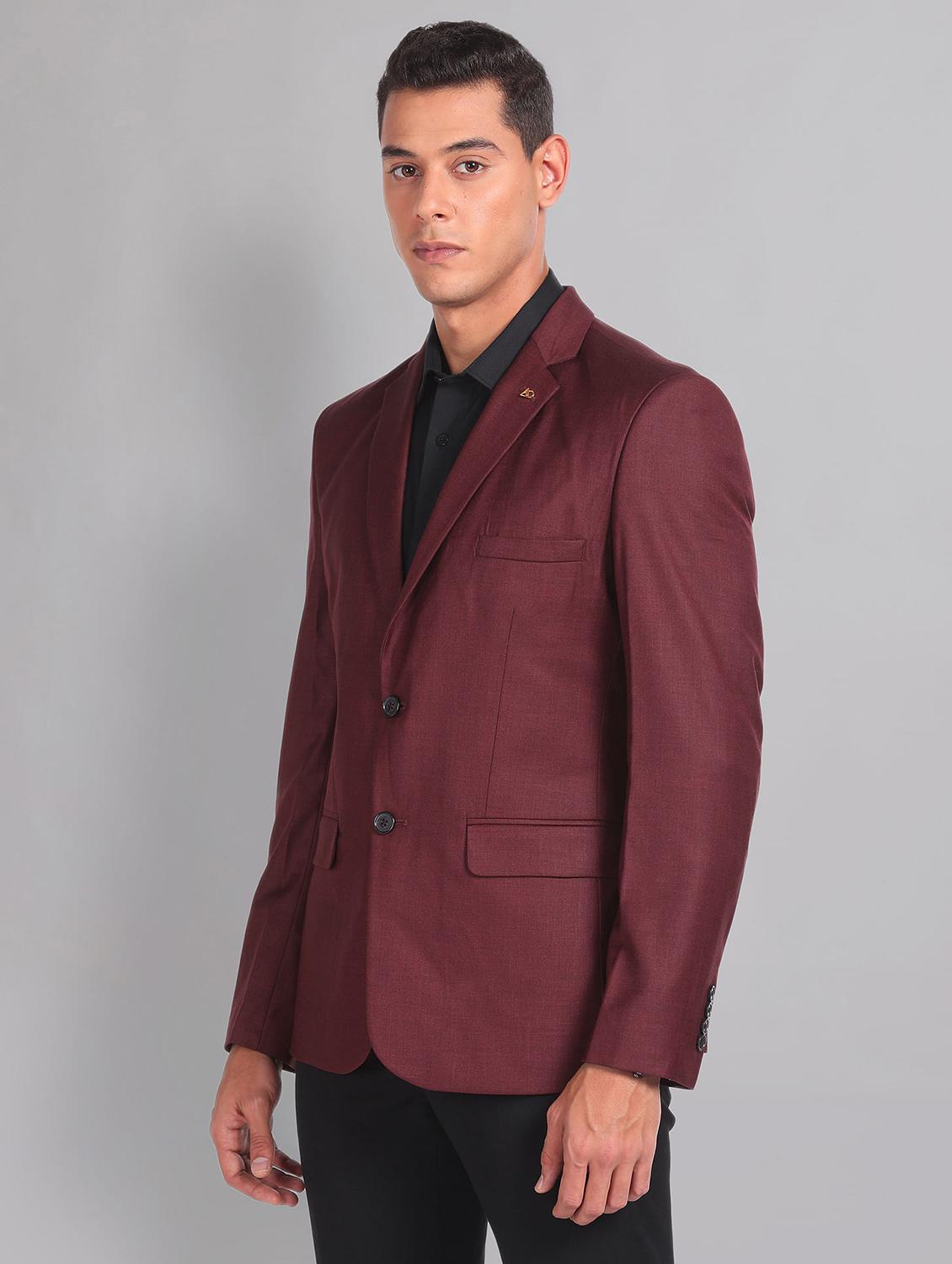 red polyester single breasted formal blazer - 21252805 - Standard Image - 1