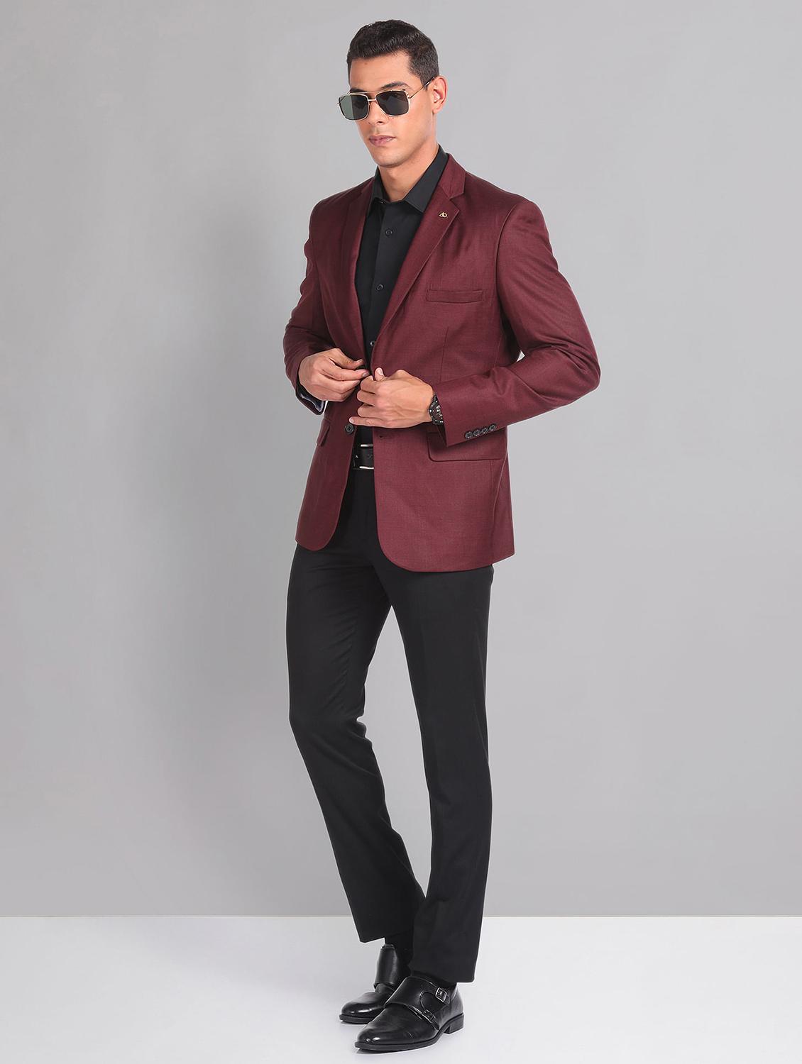 red polyester single breasted formal blazer - 21252805 - Standard Image - 4