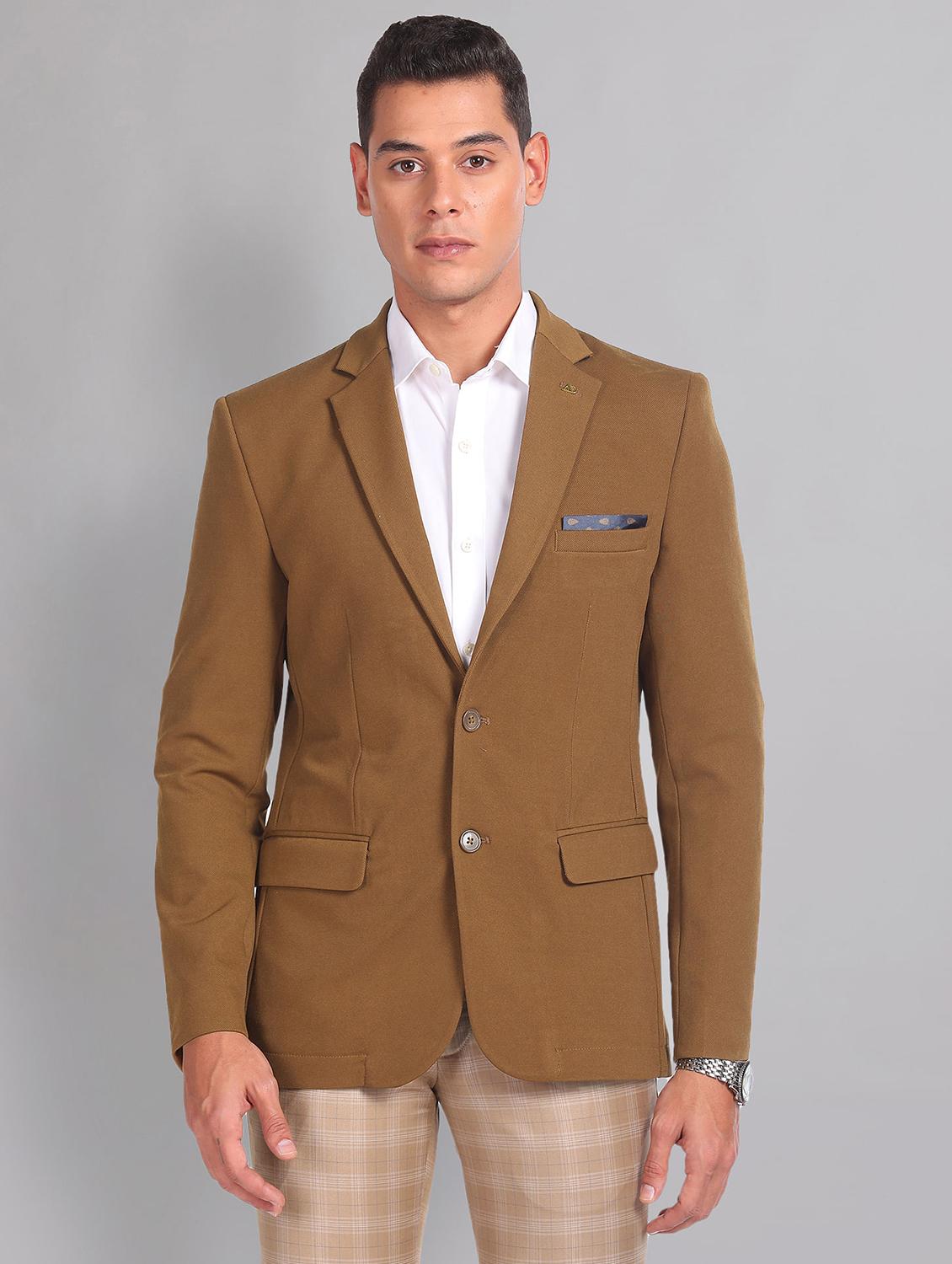 men solid single breasted formal blazer - 21252811 -  Zoom Image - 0