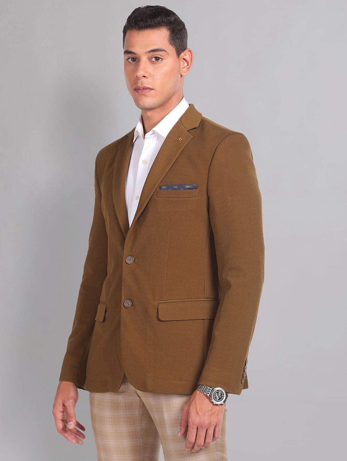 men solid single breasted formal blazer - 21252811 -  Standard Image - 1