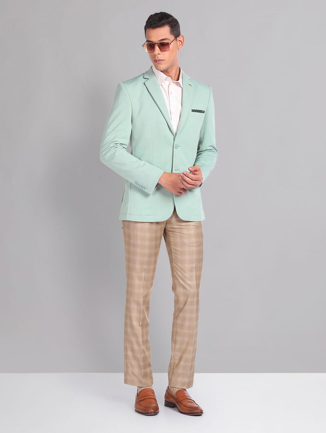 men solid single breasted formal blazer - 21252812 - Standard Image - 4