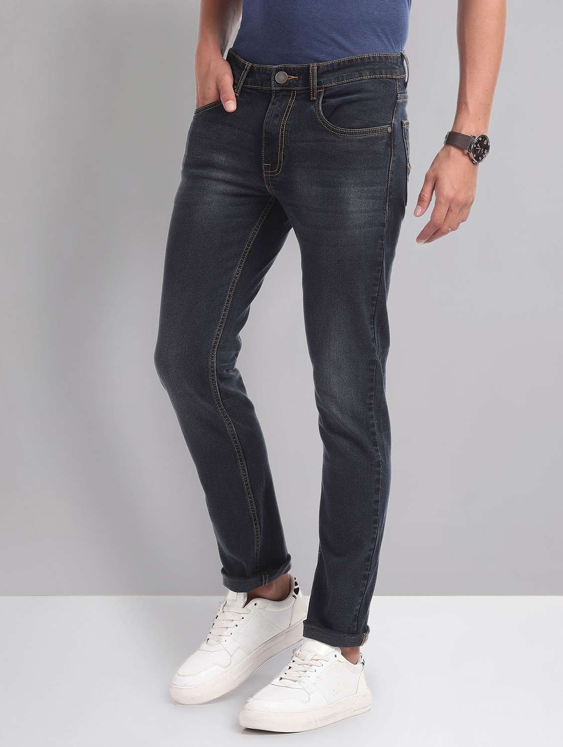 men mid-rise solid jean - 21252831 - Zoom Image - 0