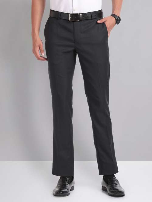 men mid-rise solid formal trouser - 21252852 -  Standard Image - 0