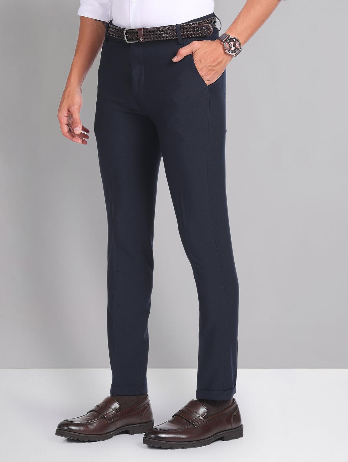 men solid flat front formal trouser - 21252862 -  Standard Image - 1