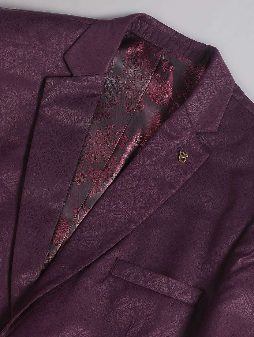 burgundy cotton single breasted suit - 21252883 - Standard Image - 4
