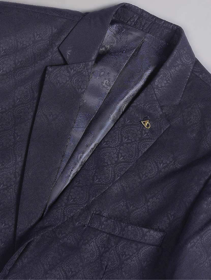 navy blue cotton single breasted suit - 21252885 - Standard Image - 4