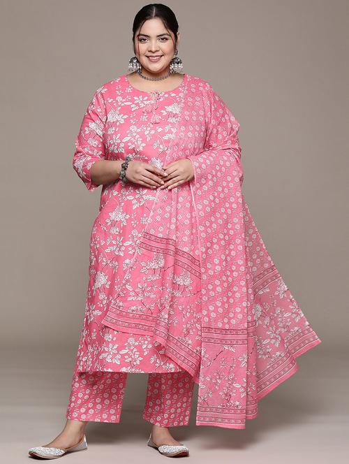 women pink kurta palazzo set with dupatta - 21252900 - Standard Image - 0