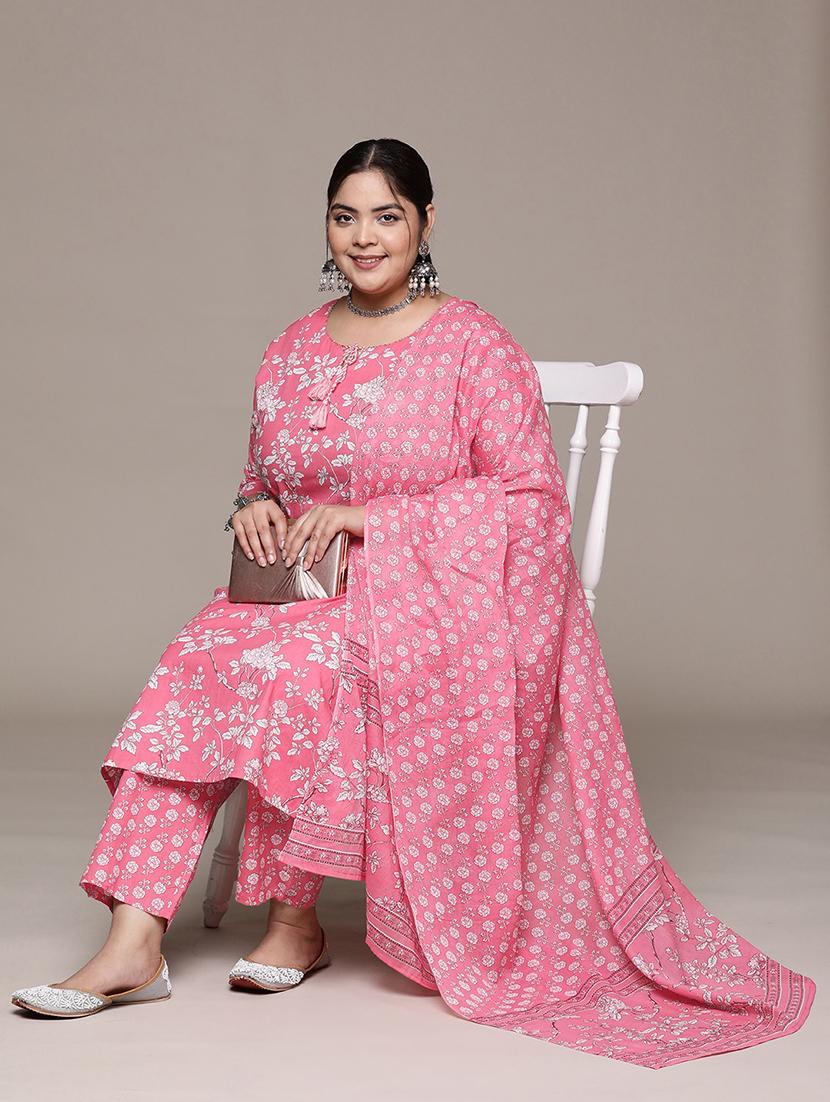 women pink kurta palazzo set with dupatta - 21252900 - Standard Image - 1