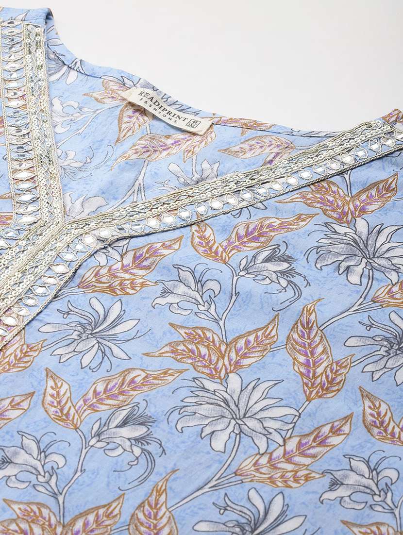 blue cotton kurta pant  set - 21252905 -  Standard Image - 4