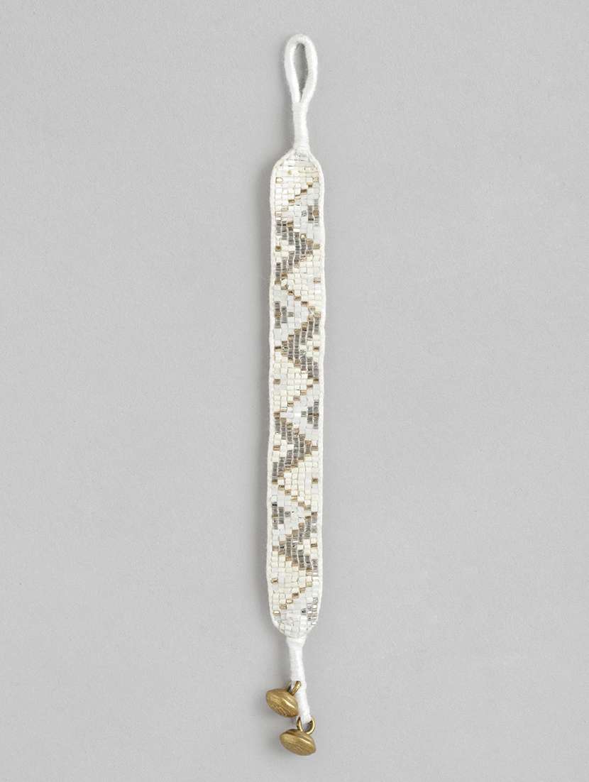 white beaded bangle bracelet - 21252972 -  Standard Image - 1