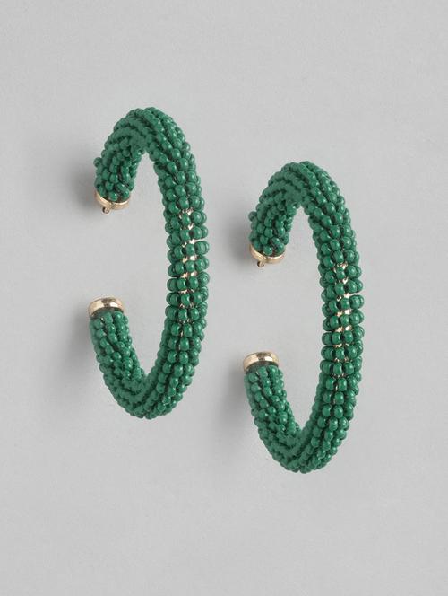 green metal hoop earrings - 21253009 - Standard Image - 0
