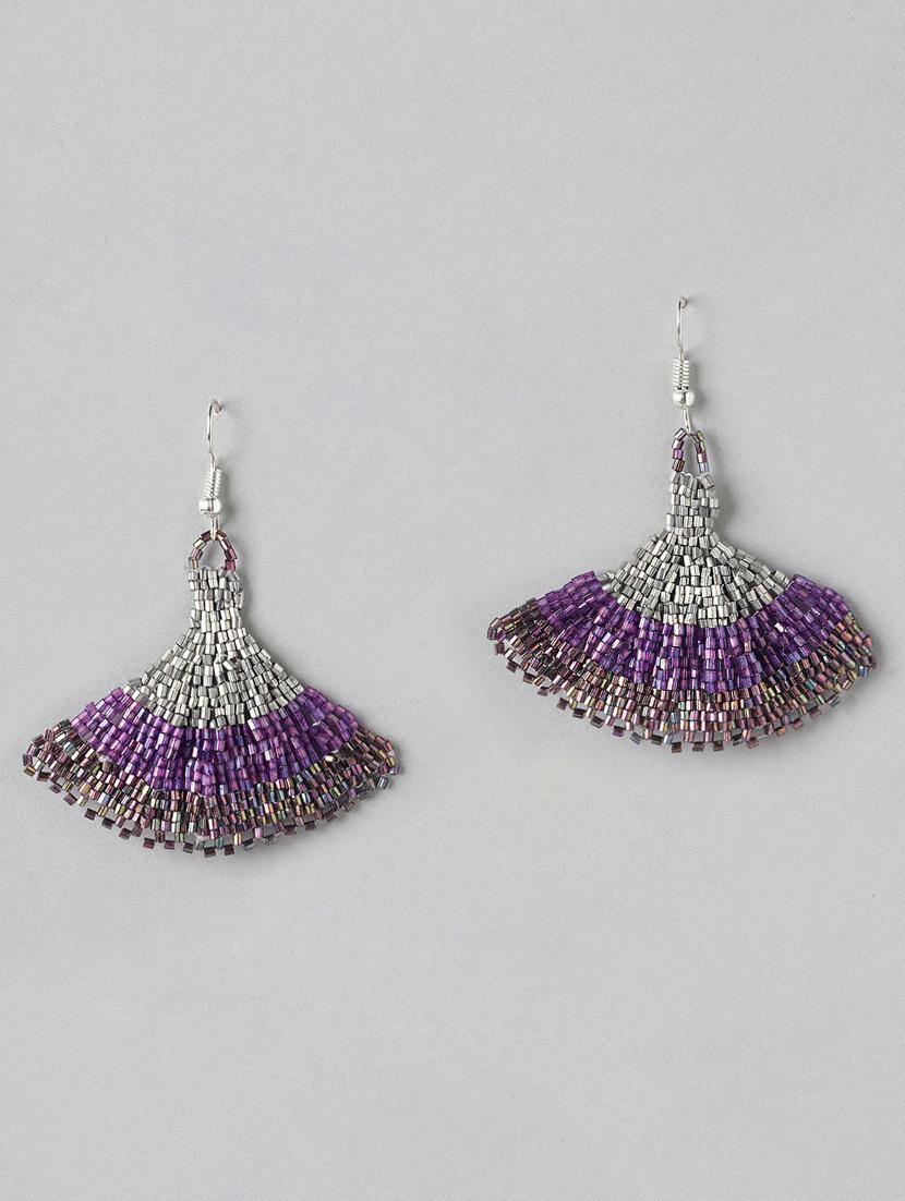 purple metal drop earring - 21253011 -  Zoom Image - 0
