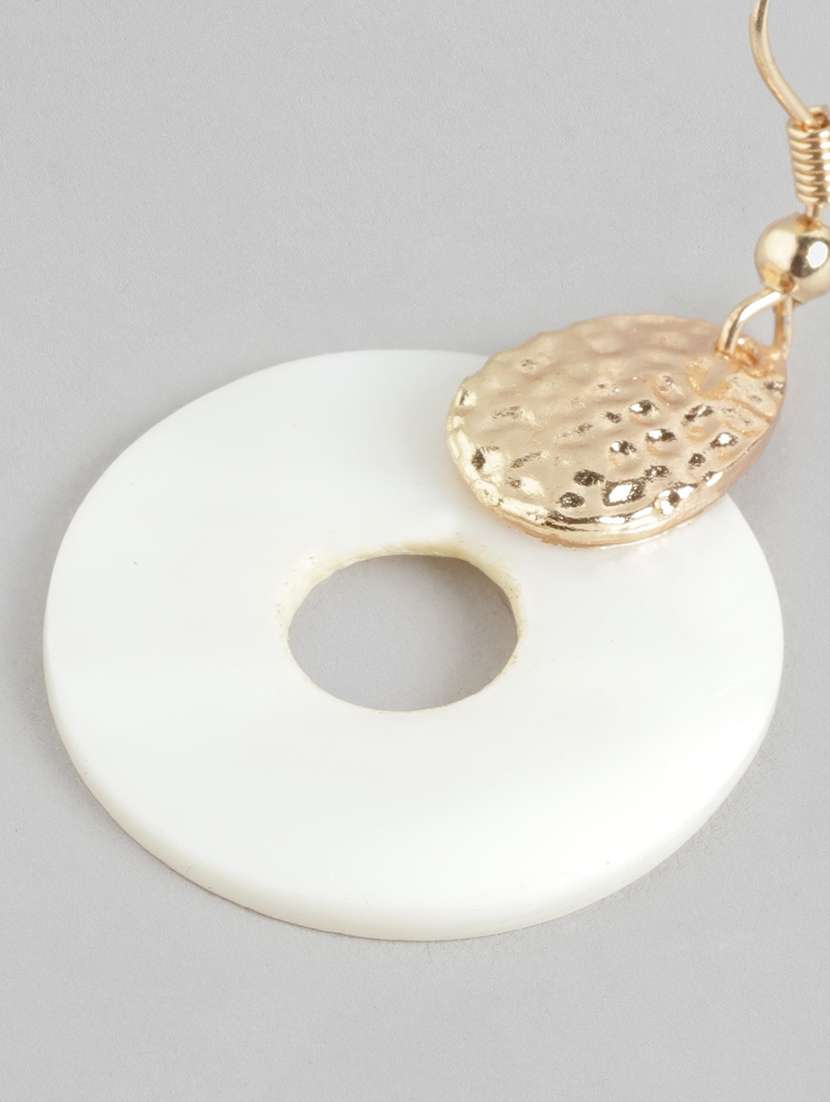 gold-plated circular drop earrings - 21253013 - Standard Image - 1