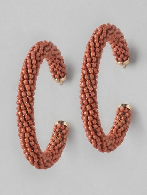 rose gold-plated circular half hoop earrings - 21253015 -  Standard Image - 0