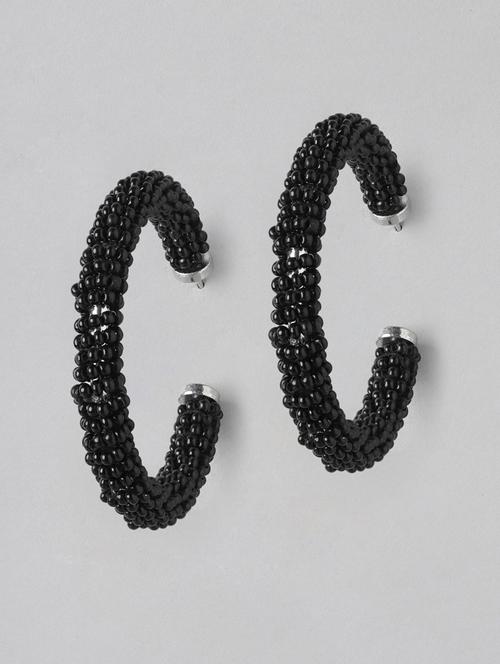 circular artificial beads half hoop earrings - 21253019 - Standard Image - 0