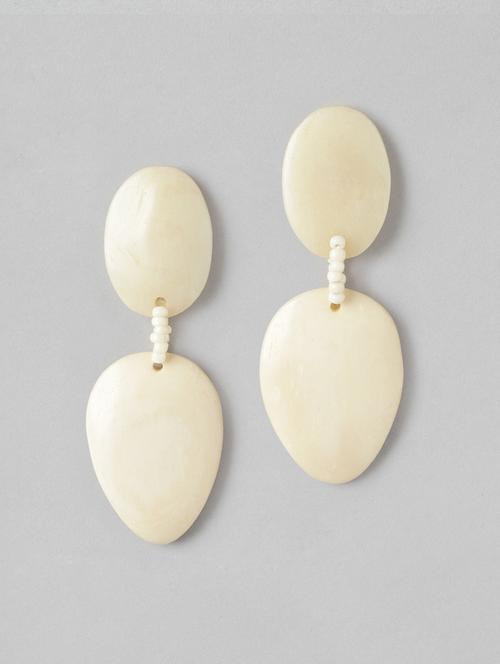 oval artificial beads drop earrings - 21253021 -  Standard Image - 0