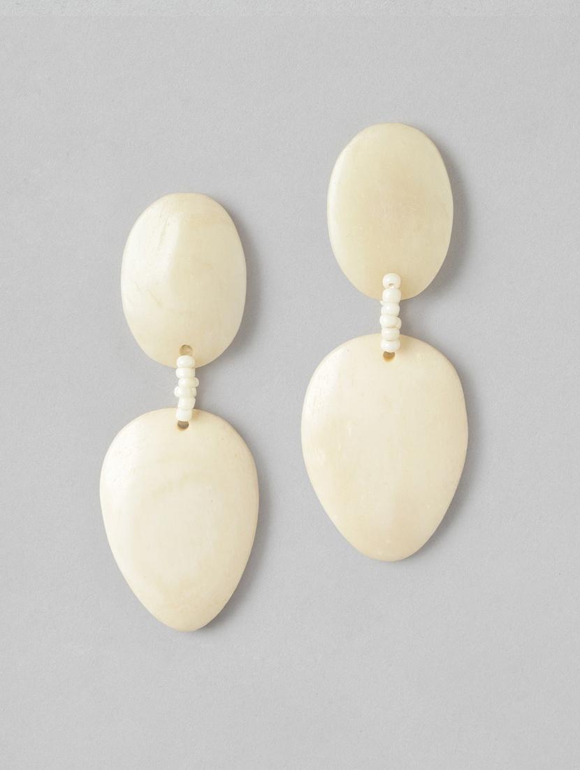 oval artificial beads drop earrings - 21253021 -  Zoom Image - 0