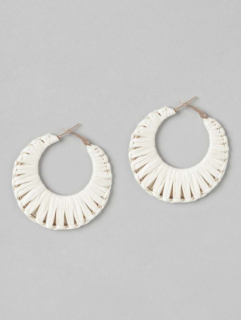 white metal hoop earring